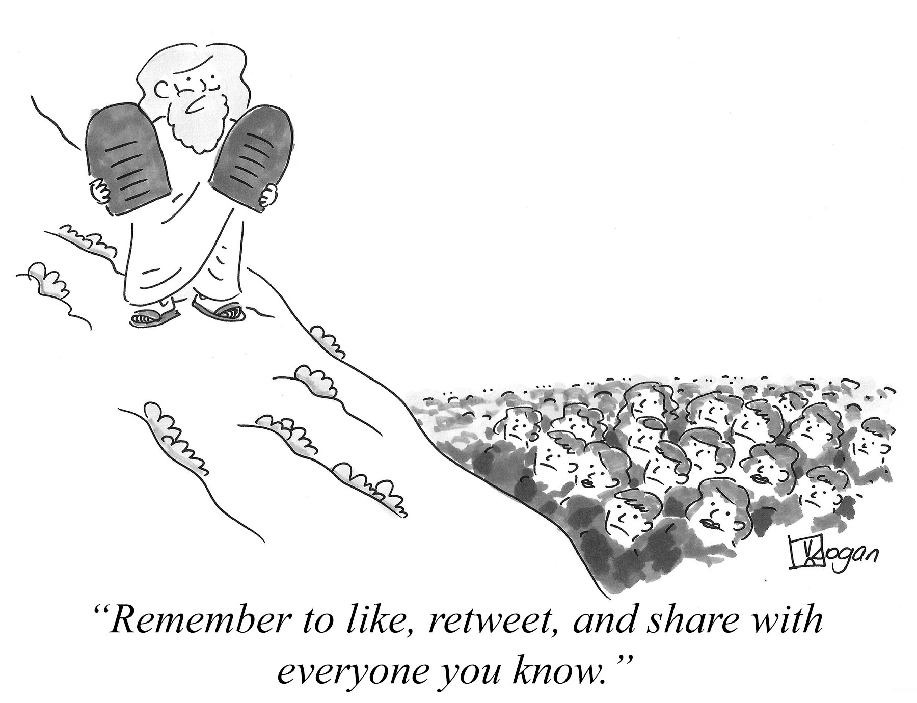Cartoon about social media marketing
