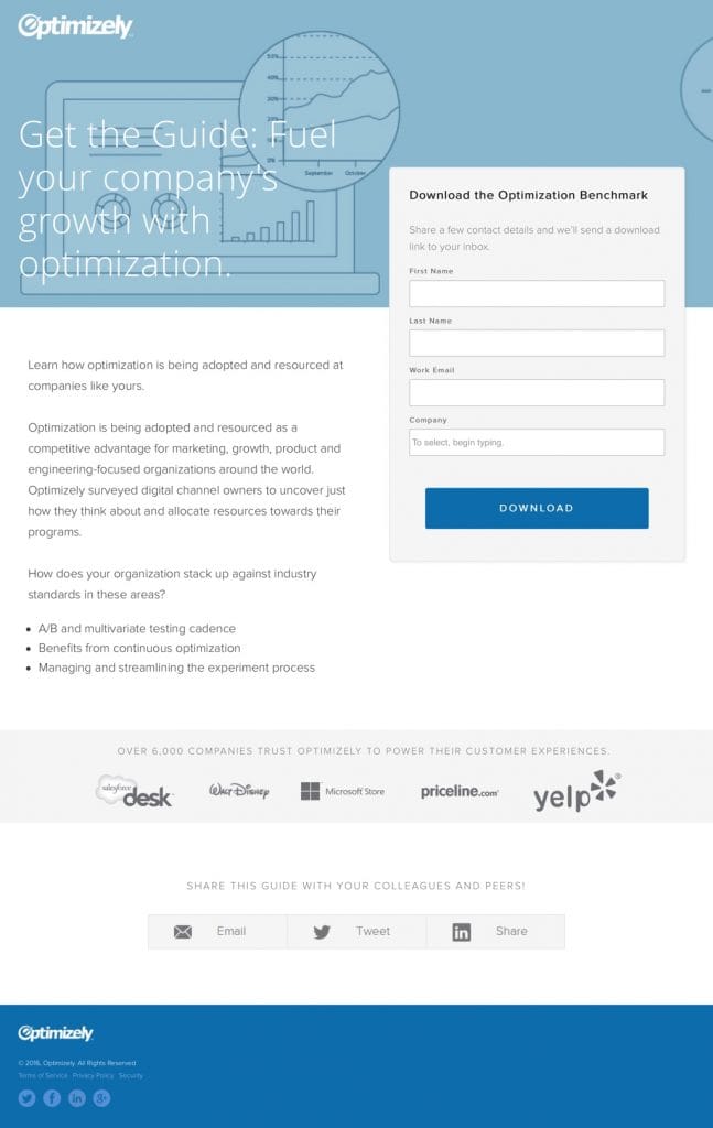 Example of a lead generating landing page.